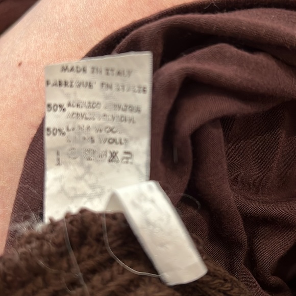 🔹 Porto Cervo Cable Knit Mixed Media Sweater Top - Picture 5 of 6